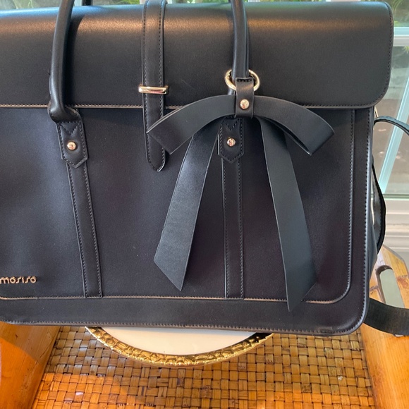 MOSISO Black Briefcase Messenger Bag NWOT - Picture 3 of 9
